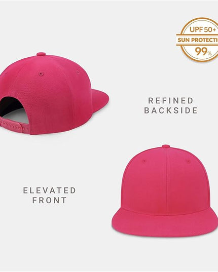 CHOK.LIDS Flat Bill Visor Classic Snapback Hat Blank Adjustable Brim High Top End Trendy Color Style Plain Tone Baseball Cap