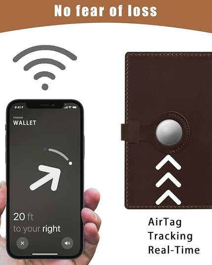 Jack&Chris Genuine Leather Passport Holder For Travel, RFID Blocking Handmade Passport Holder with Card Case Organized & Safe, Quality Travel Essentials for Women and Men for Gifting, Red Brown