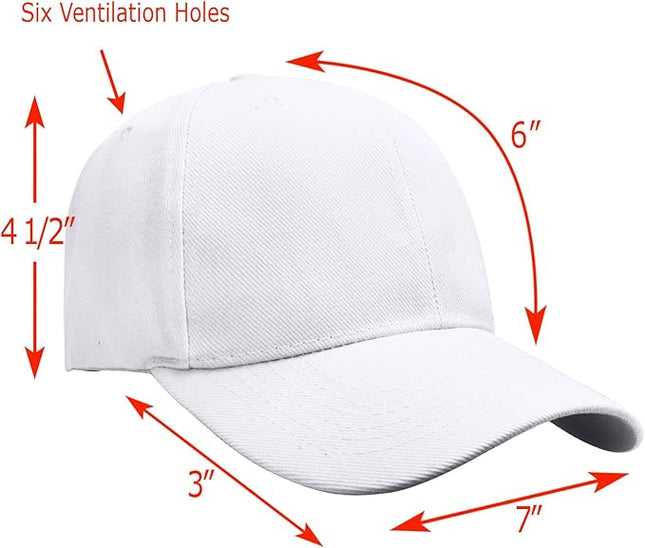 Falari Wholesale Bulk Lot 12-Pack Baseball Cap Adjustable Size Plain Blank Solid Color