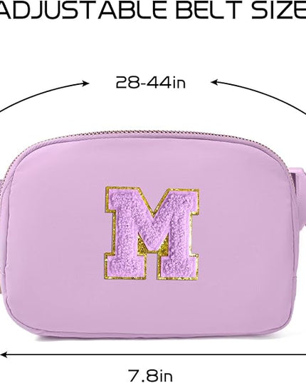 Gitus Gifts for 8 9 10 11 12 Year Old Girls Belt Bag Fanny Pack Crossbody Bags with Initial Letter Patch Cute Stuff Birthday Gifts for Teen Girls Women Personalized Trend Stuff (Lavender-M)