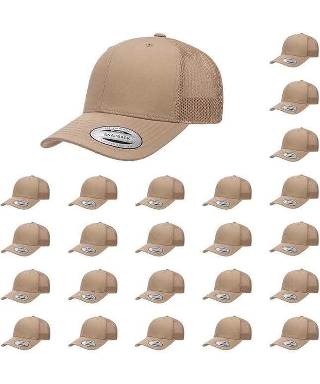 Yupoong Classic Premium Mesh 6 Panel Retro Trucker Cap | Mid Profile Snapback | OSFA | Bulk Pack Available