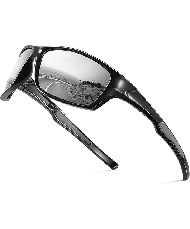 Fanshen Polarized Sunglasses for Men Women, Wrap Around Sunglasses for Mens Womens Cycling Running UV Protection
