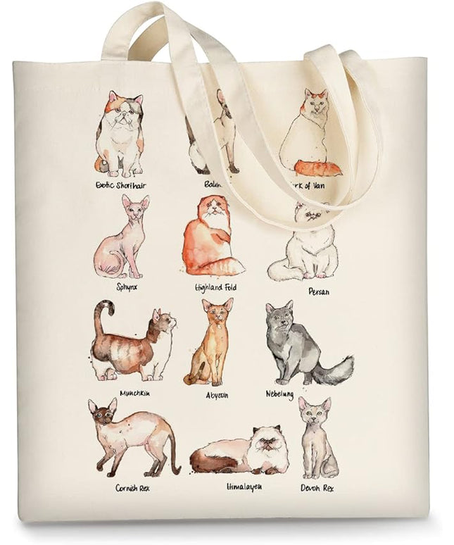 AUSVKAI Canvas Tote Bag Aesthetic for Women, Cute Reusable Cloth Cotton Bags for Shopping Beach Grocery