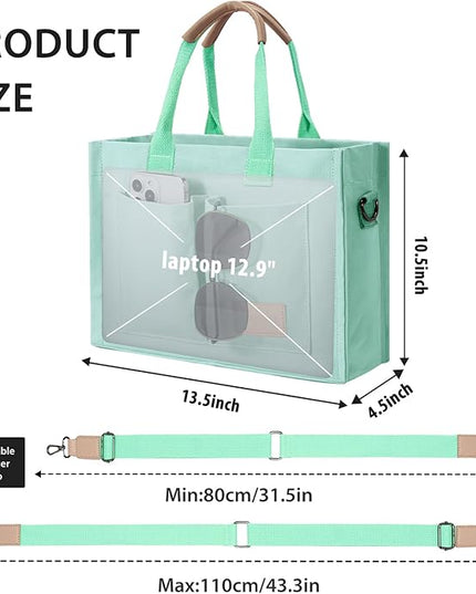 Canvas Tote Bag for Women Crossbody Work Purse with Pockets Top Handle Handbag Satchel Bags for Travel Nurse Teacher
