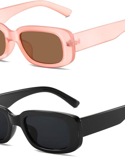 KUGUAOK Retro Rectangle Sunglasses Women and Men Vintage Small Square Sun Glasses UV Protection Glasse