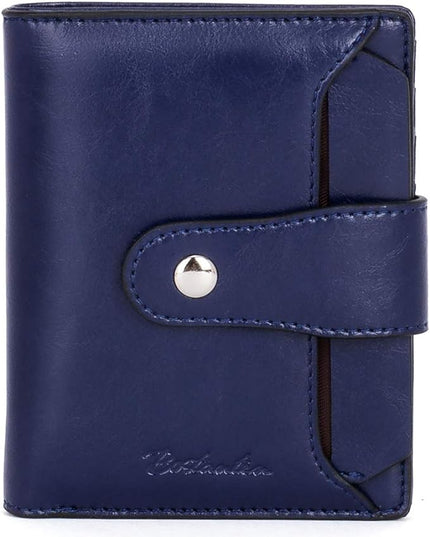 BOSTANTEN Women Leather Wallet RFID Blocking Small Bifold Zipper Pocket Wallet Card Case Purse with ID Window
