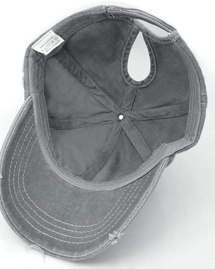 YeeHeen Ponytail Baseball Cap for Women High Messy Bun Caps Washed Cotton Hats