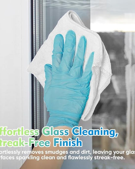 HOMEXCEL White Microfiber Cleaning Cloth 12 Pack, 12.5 x 12.5 inch Microfiber Towels for Cars, Ultra Absorbent Car Washing Cloth, Lint Free Streak Free Cleaning Rags for Car, Kitchen, and Window