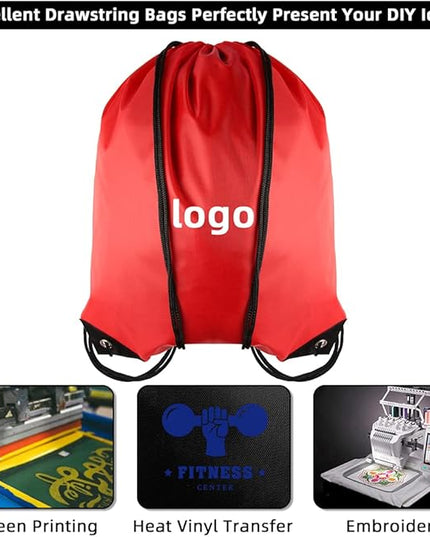 GoodtoU Drawstring Backpack Bulk, 20 Pcs Draw String Bags Cinch Bag Drawstring Gym Bag Sackpack Backpack for Women Men, Red