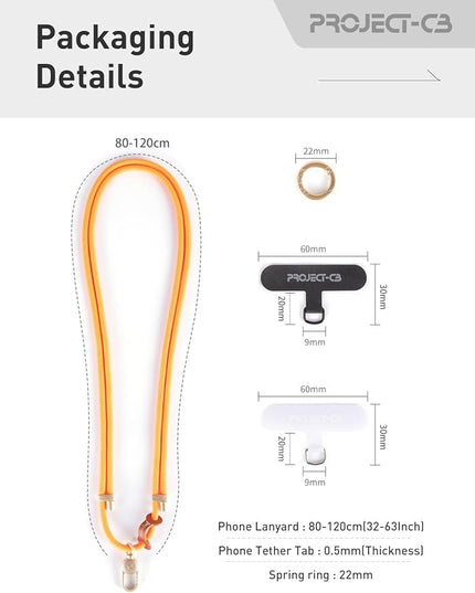 project-cb Cell Phone Lanyard 1,Phone Tether Tab 2,Phone Crossbody Strap,Lanyards for Around the Neck,Adjustable Phone Strap(Titanblue-S)
