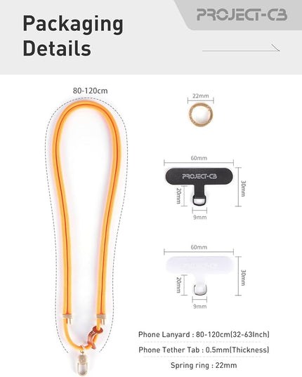 project-cb Cell Phone Lanyard 1,Phone Tether Tab 2,Crossbody Strap,Lanyards for Around the Neck,Adjustable Strap 80-160cm (Magenta-S)