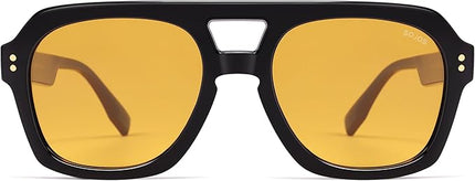 SOJOS Retro Thick Polarized Aviator Sunglasses for Women Men, Large Trendy Bold Square Pilot Shades SJ2385