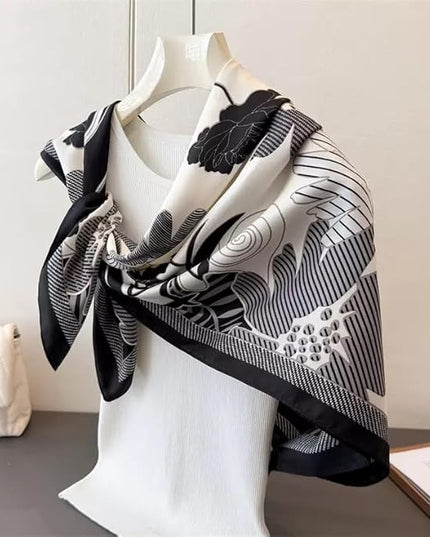 Julunar Silk Like Head Scarf for Women - Satin Large Hair Scarves - 35" Square Silk Hair Wrap for Sleeping with Gift Packed