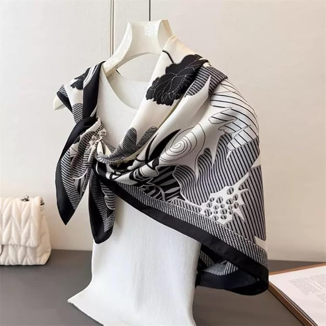 Julunar Silk Like Head Scarf for Women - Satin Large Hair Scarves - 35" Square Silk Hair Wrap for Sleeping with Gift Packed