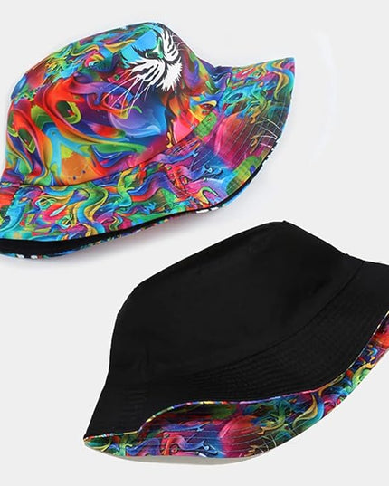 Malaxlx Unisex Bucket Hat Beach Sun Hat Aesthetic Fishing Hat for Men Women Teens, Reversible Double-Side-Wear