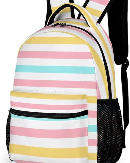 Fashion Rainbow Stripes Backpack Lightweight Large Capacity Laptop Daybag for Travel Work