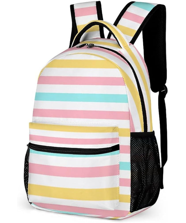 Fashion Rainbow Stripes Backpack Lightweight Large Capacity Laptop Daybag for Travel Work