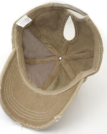 YeeHeen Ponytail Baseball Cap for Women High Messy Bun Caps Washed Cotton Hats