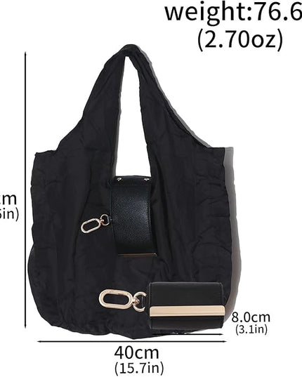 Foldable Tote Bag Keychain - Large Capacity Portable Shopping Bag Keyring - Reusable Groceries Bag for Daily Use