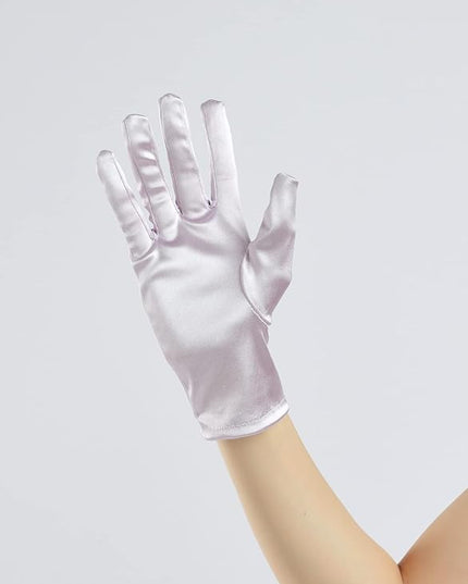 Sahabowi Satin Gloves Formal Bridal Banquet Party Wedding Opera Solid Colorful Mitten For Women