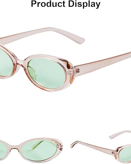 90s Sunglasses for Women Men Retro Small Oval Sunglasses