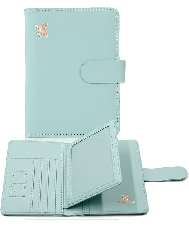 Melsbrinna Rfid Passport Holder for Travel women/Men, Cute Passport Wallet Rfid Blocking Card Slots, Rfid Passport Cover/CaseTravel Wallet, Passport Book Holder (1, Green1)