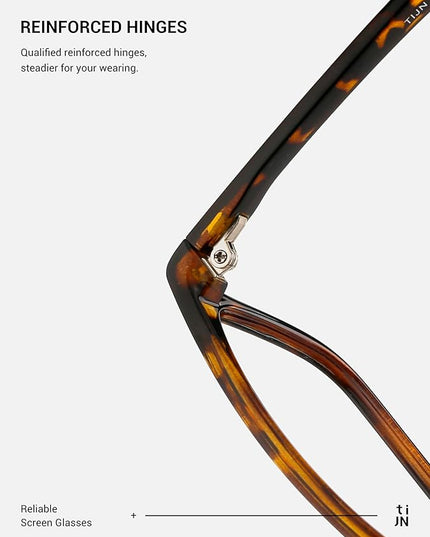 TIJN Blue Light Blocking Glasses for Women Men TR90 Frame Square Nerd Eyeglasses Anti Blue Ray Computer Screen Glasses