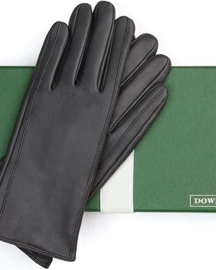 Downholme Touchscreen Leather Cashmere Lined Gloves for Women