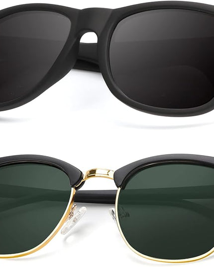 KALIYADI Polarized Sunglasses for Men and Women Semi-Rimless Frame Driving Sun glasses UV Blocking