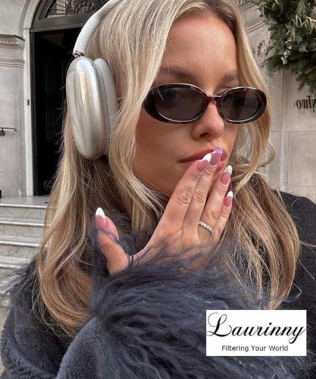90s Sunglasses for Women Men Retro Small Oval Sunglasses