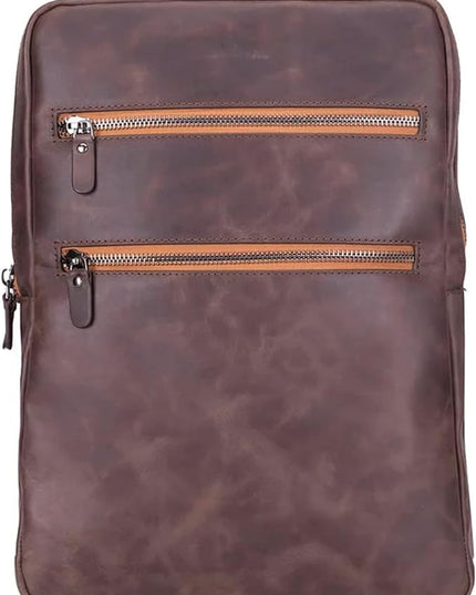 Osceola Genuine Leather Laptop Backpack for Men & Women, Handmade Leather Backpack Fits 16 Inch Laptop (Dark Brown)