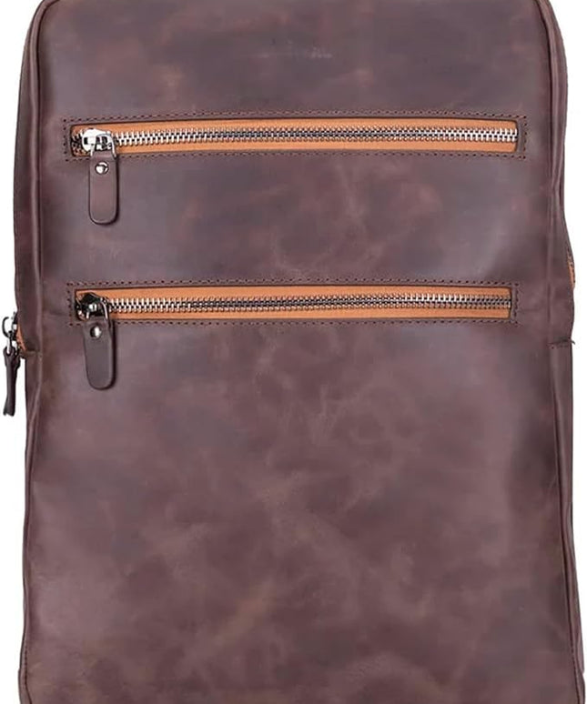 Osceola Genuine Leather Laptop Backpack for Men & Women, Handmade Leather Backpack Fits 16 Inch Laptop (Dark Brown)