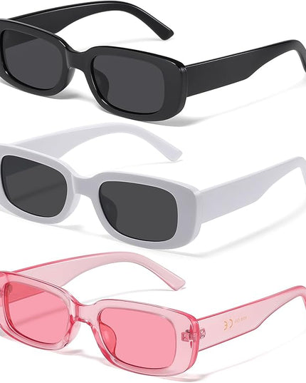JASPIN Rectangle Sunglasses for Women Men Trendy Y2k Retro 90s Sun Glasses UV Protection Cool Square Frame