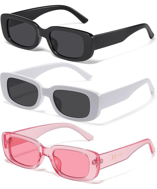 JASPIN Rectangle Sunglasses for Women Men Trendy Y2k Retro 90s Sun Glasses UV Protection Cool Square Frame