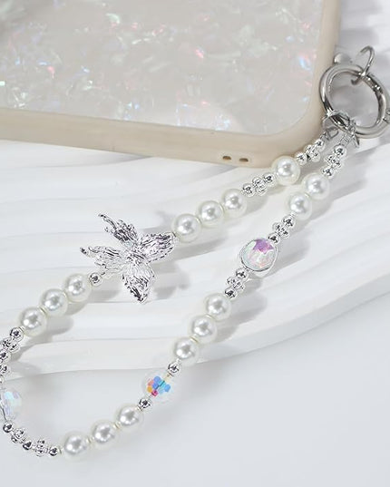 Beaded Phone Wrist Strap,Crystal Keychain Wristlet,Camera Strap Wrist,Cute Phone Chain Wristlet Purse Bag Charms