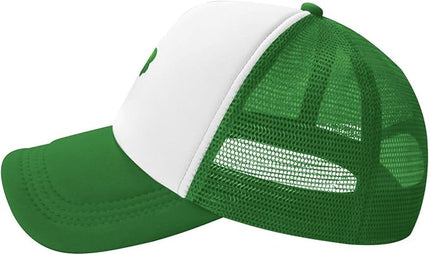 St Patricks Day Lucky Shamrock Hat, Green Clover Baseball Cap for Men Women,Fashion Adjustable Mesh Trucker Hat