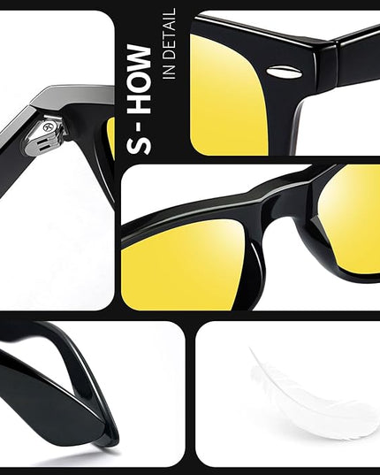 Joopin Square Sunglasses Polarized UV Protection Trendy Designer Sun Glasses Men Women
