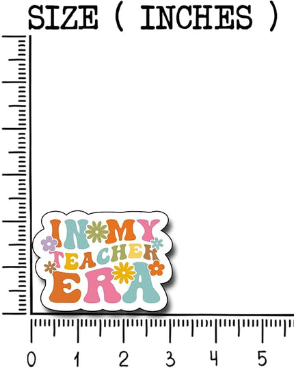 (3Pcs) in My Teacher Era Sticker, Teacher Decorate Books Laptop Phone Water Bottles Kindles Stickers Tumbler Sticker Waterproof Vinyl Decorate Sticker 3" Inch