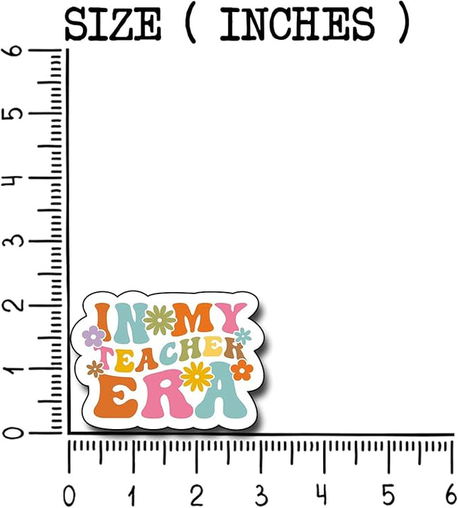 (3Pcs) in My Teacher Era Sticker, Teacher Decorate Books Laptop Phone Water Bottles Kindles Stickers Tumbler Sticker Waterproof Vinyl Decorate Sticker 3" Inch