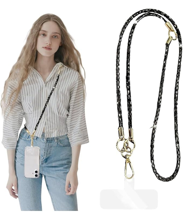 2Pcs Phone Crossbody Lanyard and Wrist Strap, Universal Cell Phone Lanyard Strap with 2Tether Tab