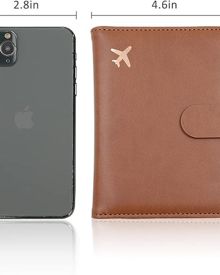 Melsbrinna Rfid Passport Holder for Travel women/Men, Cute Passport Wallet Rfid Blocking Card Slots, Rfid Passport Cover/CaseTravel Wallet, Passport Book Holder (1, Brown)