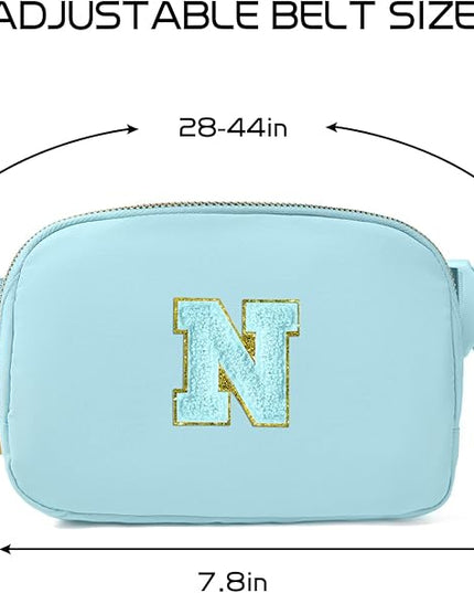 Gitus Gifts for 8 9 10 11 12 Year Old Girls Belt Bag Fanny Pack Crossbody Bags with Initial Letter Patch Cute Stuff Birthday Gifts for Teen Girls Women Personalized Trend Stuff (Icing Blue-N)