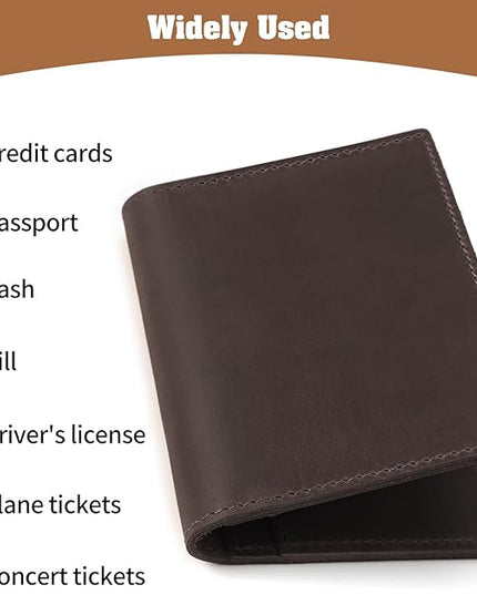Jack&Chris Leather Passport Holder, Handmade Passport cover, Travel Wallet Cover Case for Men and Women, Leather Travel Documents Organizer Protector, JC107