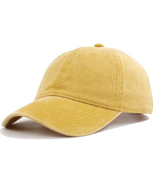 YEANIY Vintage Washed Cotton Plain Baseball Caps Adjustable Unstructured Soft Blank Casual Dad Ball Hats for Men Women