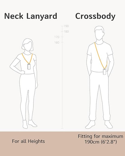 EKAX-Adjustable Anti-Theft Phone Lanyard Crossbody and Neck Strap with 2 Tether Tabs, Hands-Free Strap for Wallet, Keys,