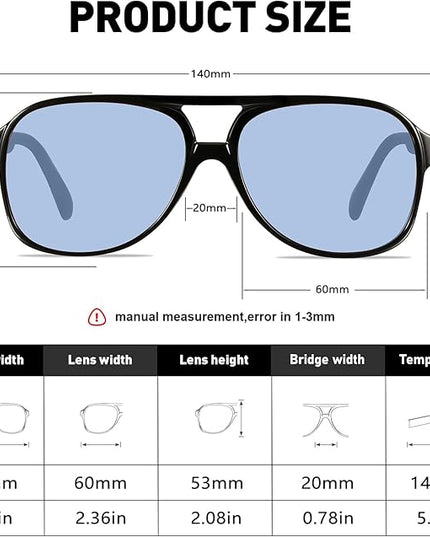 YDAOWKN Retro Aviator Sunglasses for Women Mens Large Frame Classic Vintage 70s Sun Glasses Aviators