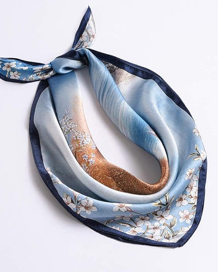 ANDANTINO 100% Mulberry Silk Scarf -21” Lightweight Square Neckerchief – Breathable Digital Printed Scarves with Gift Packed