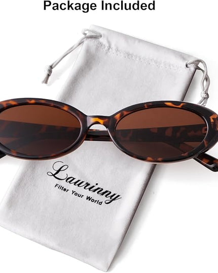 90s Sunglasses for Women Men Retro Small Oval Sunglasses