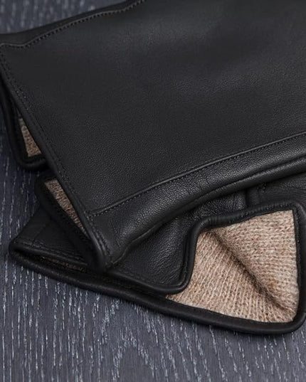 Downholme Touchscreen Leather Cashmere Lined Gloves for Women