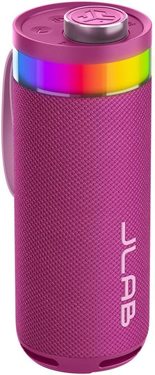 JLab Go Party Portable Bluetooth Speaker, Mulberry, 10 Watts of Power, 16+ Hours of Playtime, IP56 Waterproofing, Customizable RGB LED Lighting, Lab Sync Up to 100 Speakers, Custom Sound in-App